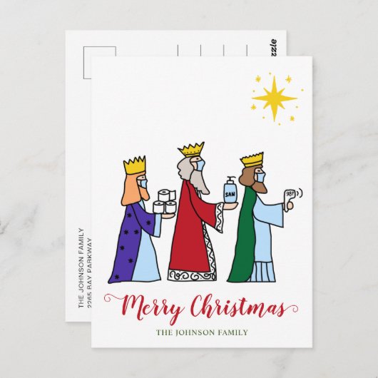 Funny Merry Christmas Three Kings Briefkaart (Voorkant / Achterkant)