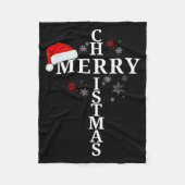 Funny Merry Christmas Xmas Cross Christian Snow  Fleece Deken (Voorkant)