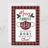 Funny "Merry Christus Mask" Modern Feestdagenkaart (Voorkant)