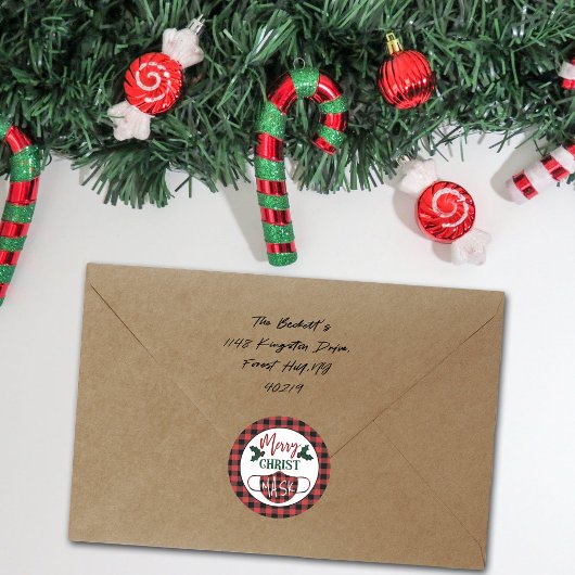 Funny "Merry Christus Mask" Modern Holiday Ronde Sticker