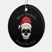Funny Merry Creepmas Skull Santa Names Keramisch Ornament (Links)
