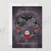 Funny Merry Creepmas Wreath Holiday Kaart (Voorkant)