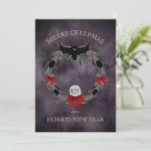 Funny Merry Creepmas Wreath Holiday Kaart (Staand voorkant)