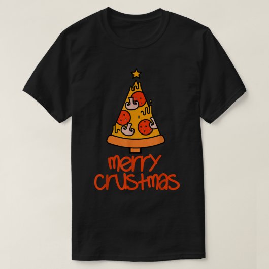 Funny Merry Crustmas Pizza Lovers Kerstmis Mannen  T-shirt (Design voorkant)