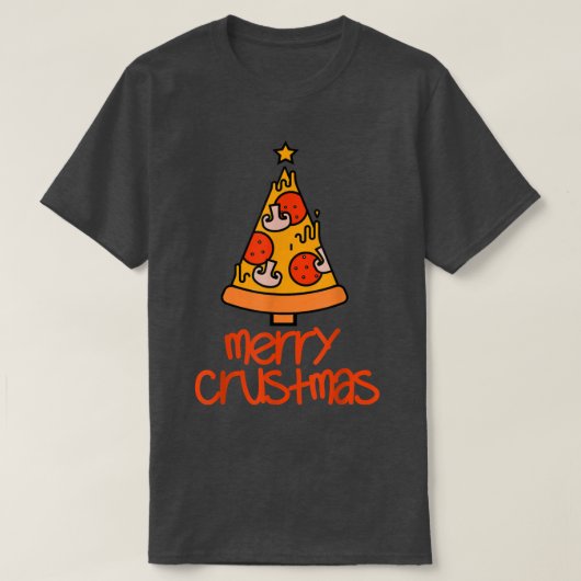 Funny Merry Crustmas Pizza Lovers Kerstmis Mannen  T-shirt (Design voorkant)