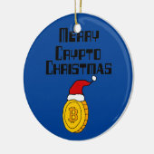 Funny Merry Crypto KerstBitcoin in Santa hat Keramisch Ornament (Links)
