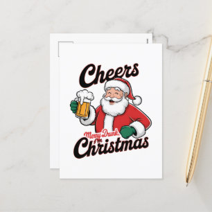 Funny Merry Drink Christmas Feestdagenkaart