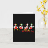 Funny Merry Duckmas Quackmas Pajama Duck Christmas Kaart (Gele Bloem)