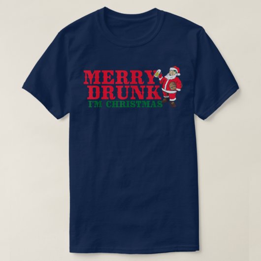 Funny Merry Dunk Im Christmas Apparel Beer Lover T-shirt (Design voorkant)