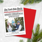Funny Merry Eerste Foto North Pole News Feestdagenkaart
