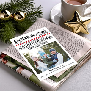 Funny Merry Eerste Foto North Pole News Feestdagenkaart