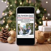 Funny Merry Eerste Foto North Pole News Feestdagenkaart