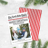Funny Merry Eerste Foto North Pole News Feestdagenkaart