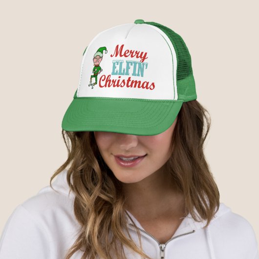 Funny Merry Elfin kerstfeestay Elf Humor Trucker Pet (In situ)