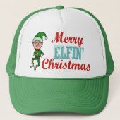 Funny Merry Elfin kerstfeestay Elf Humor Trucker Pet (Voorkant)