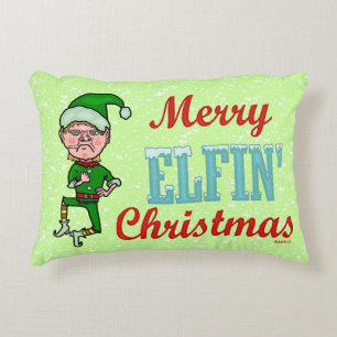 Funny Merry Elfin Kerstmis Bah Humbug Accent Kussen