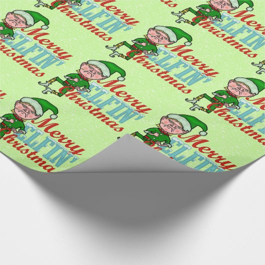 Funny Merry Elfin Kerstmis Bah Humbug Cadeaupapier (Hoek)