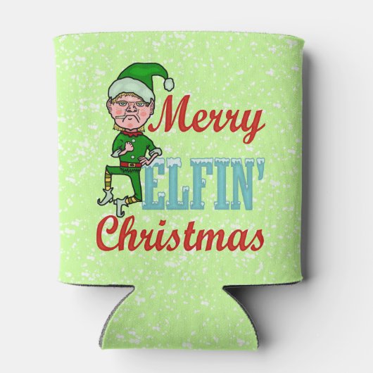 Funny Merry Elfin Kerstmis Bah Humbug Holiday Blikjeskoeler (Achterkant)