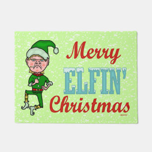 Funny Merry Elfin Kerstmis Bah Humbug Holiday Elf Deurmat