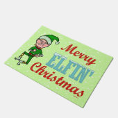 Funny Merry Elfin Kerstmis Bah Humbug Holiday Elf Deurmat (Schuin)