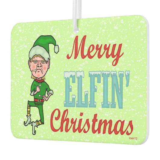 Funny Merry Elfin Kerstmis Bah Humbug Holiday Luchtverfrisser (Links)