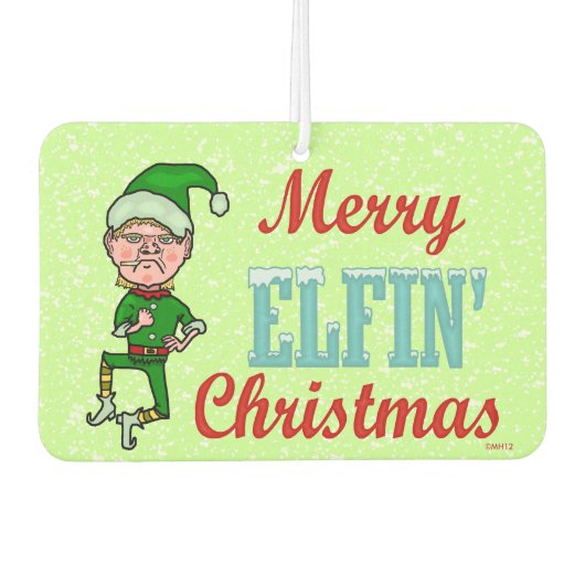 Funny Merry Elfin Kerstmis Bah Humbug Holiday Luchtverfrisser (Voorkant)