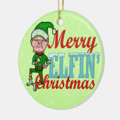 Funny Merry Elfin Kerstmis Bah Humbug Keramisch Ornament (Links)