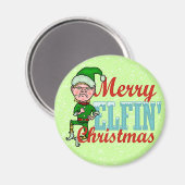 Funny Merry Elfin Kerstmis Bah Humbug Magneet (Voorkant / Achterkant)