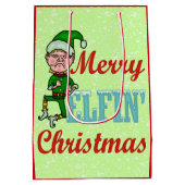 Funny Merry Elfin Kerstmis Bah Humbug Medium Cadeauzakje (Achterkant)