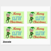 Funny Merry Elfin Kerstmis Bah Humbug Rechthoekige Sticker (Vel)