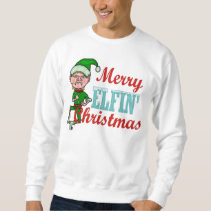 Funny Merry Elfin Kerstmis Elf Pun Ugly Trui