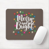 Funny Merry en Bright kerstlampje Muismat (Met muis)