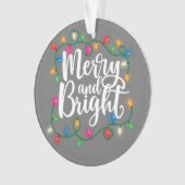 Funny Merry en Bright kerstlampje Ornament (voorkant)