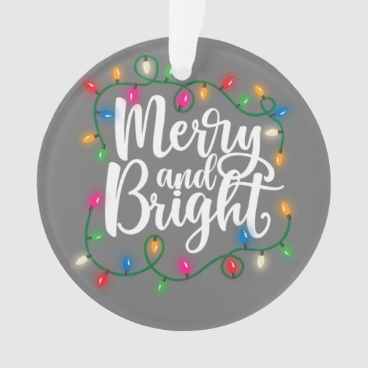 Funny Merry en Bright kerstlampje Ornament (voorkant)