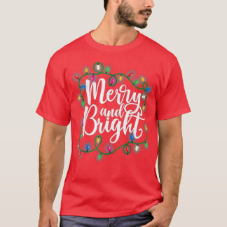 Funny Merry en Bright kerstlampje T-shirt