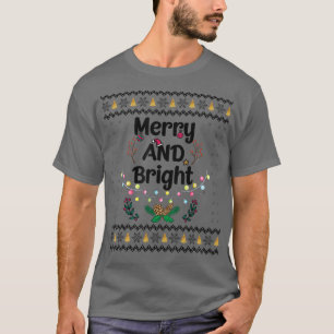 Funny Merry en Bright kerstlampje T-shirt
