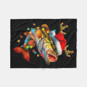 Funny Merry Fishmas B Fish Fishing Christmas Xmas Fleece Deken (Voorkant (Horizontaal))