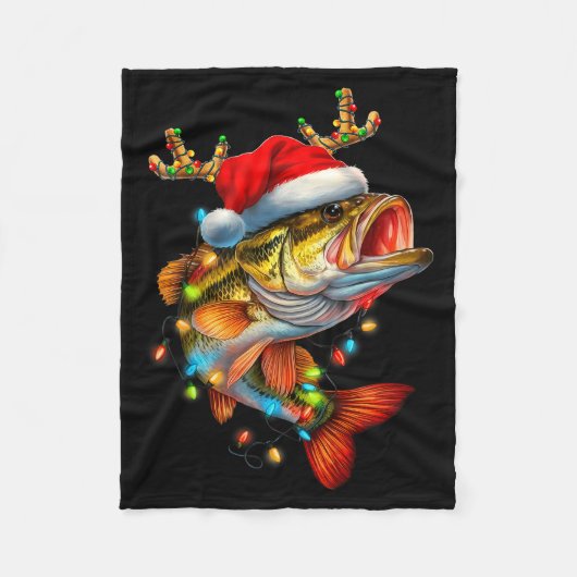 Funny Merry Fishmas B Fish Fishing Christmas Xmas Fleece Deken (Voorkant)