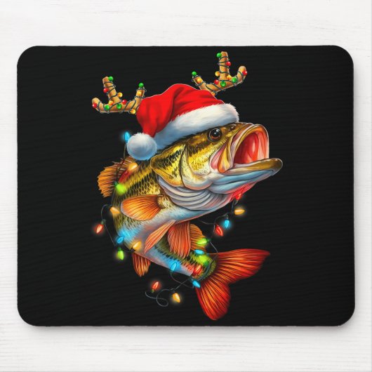 Funny Merry Fishmas B Fish Fishing Christmas Xmas Muismat (Voorkant)