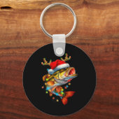 Funny Merry Fishmas B Fish Fishing Christmas Xmas Sleutelhanger (Voorkant)