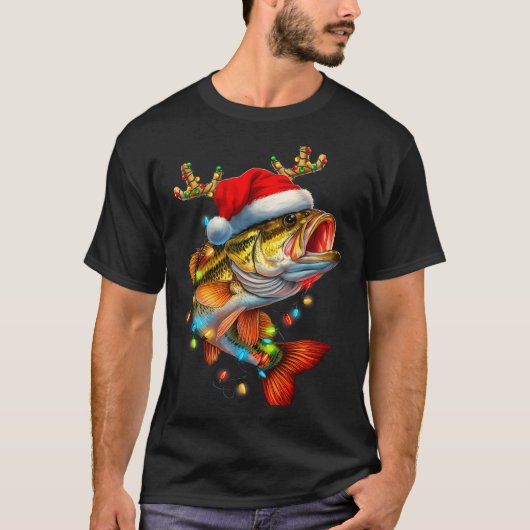 Funny Merry Fishmas B Fish Fishing Christmas Xmas  T-shirt (Voorkant)