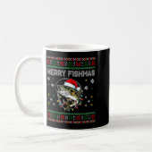 Funny Merry Fishmas B Fishing Christmas Ugly Sweat Koffiemok (Links)