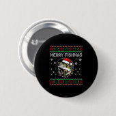 Funny Merry Fishmas B Fishing Christmas Ugly Sweat Ronde Button 5,7 Cm (Voorkant /achterkant)