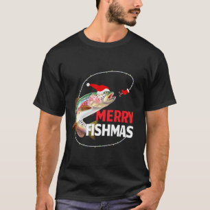Funny Merry Fishmas forel Vist vissers T-shirt