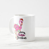 Funny Merry Flockin Kerstmis Flamingo Koffiemok (Voorkant links)
