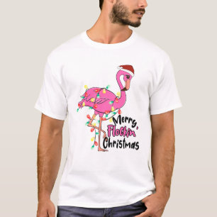Funny Merry Flockin Kerstmis Flamingo T-shirt