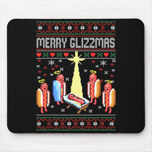 Funny Merry Glizzmas Hot Dogs Family Gro Ugly Chri Muismat (Voorkant)