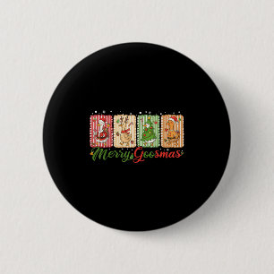 Funny Merry Goosemas Christmas Duck Gekke Goose Me Ronde Button 5,7 Cm