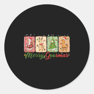 Funny Merry Goosemas Christmas Duck Gekke Goose Me Ronde Sticker