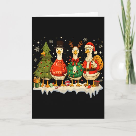 Funny Merry Goosemas Cute Xmas Goose Lovers Men Wo Kaart (Voorkant)